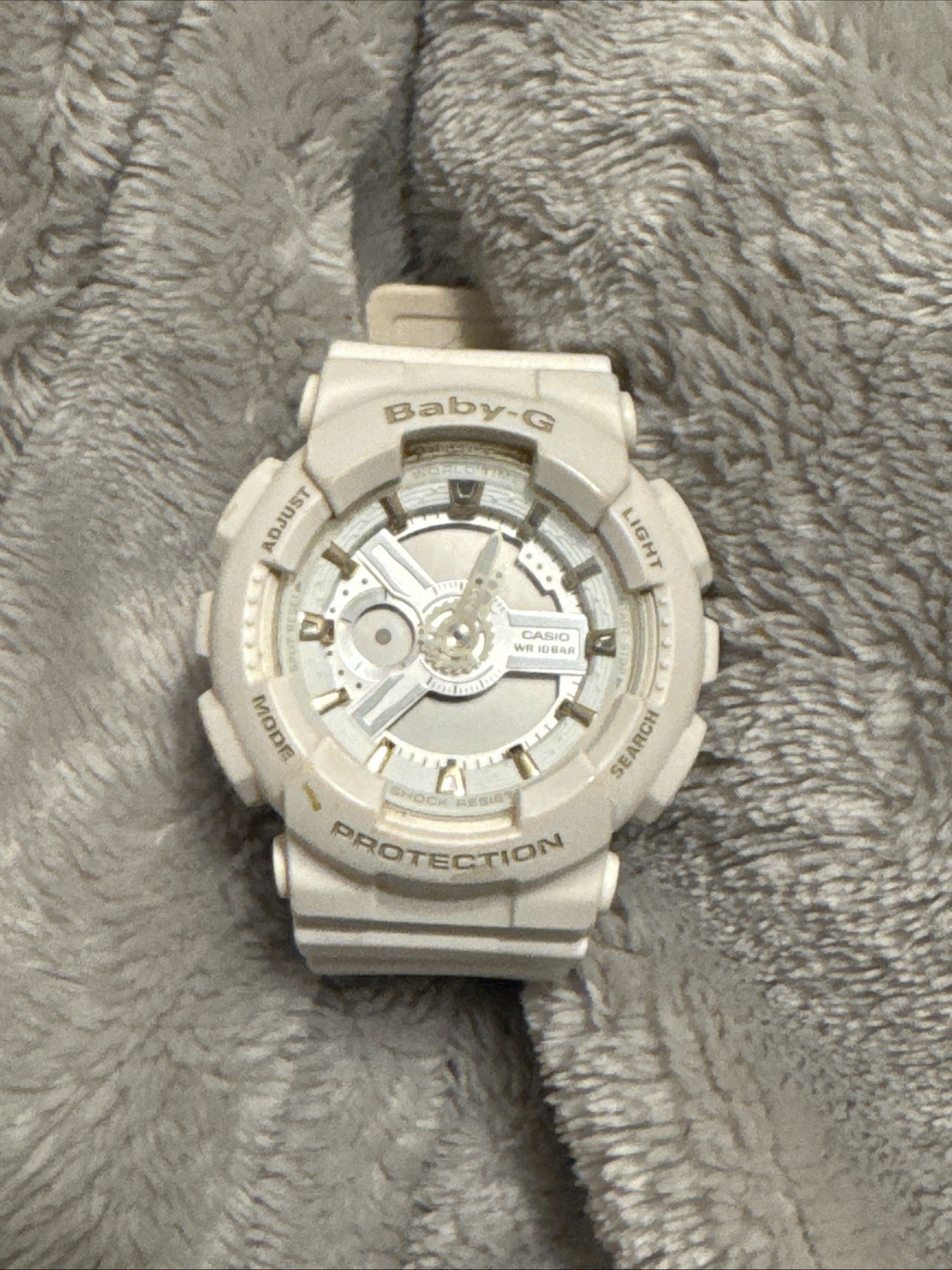 Casio Baby-G BA110GA-7A1K analog-digital display – white resin strap
