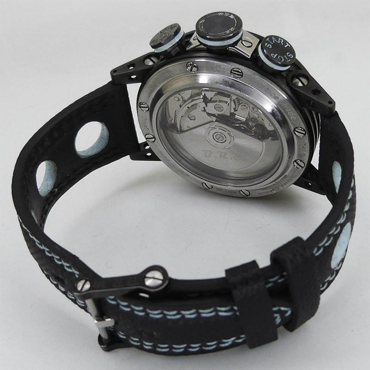 B.R.M BRM Watch V12-44 Chronograph Automatic 44mm 100M Black dial Mens SS Date