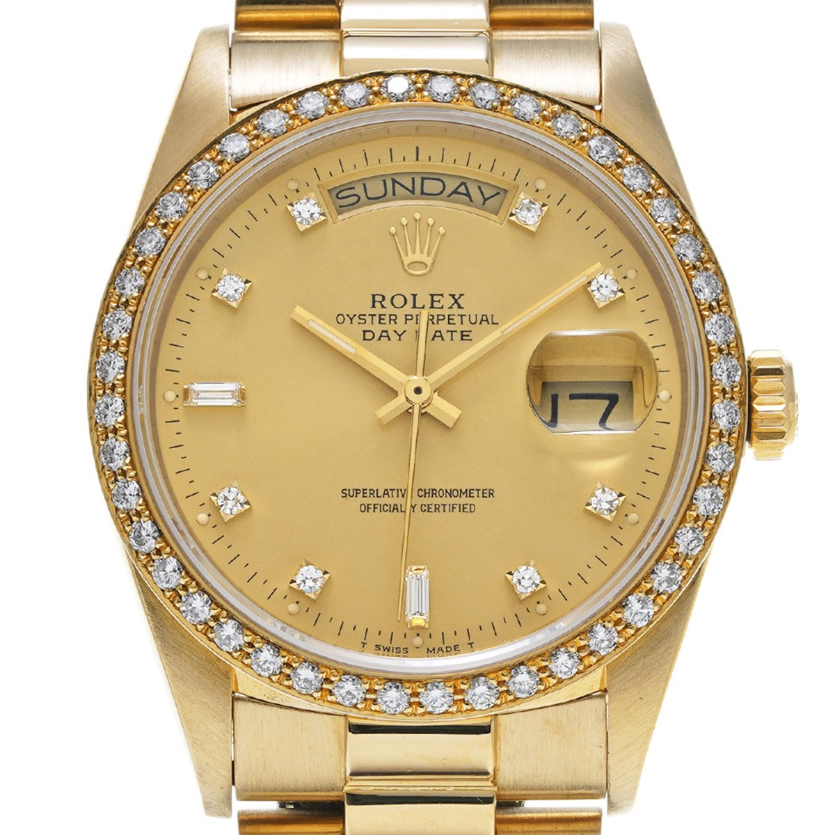 ROLEX Day-Date 36 18048A Champagne/diamond WATCH 733786