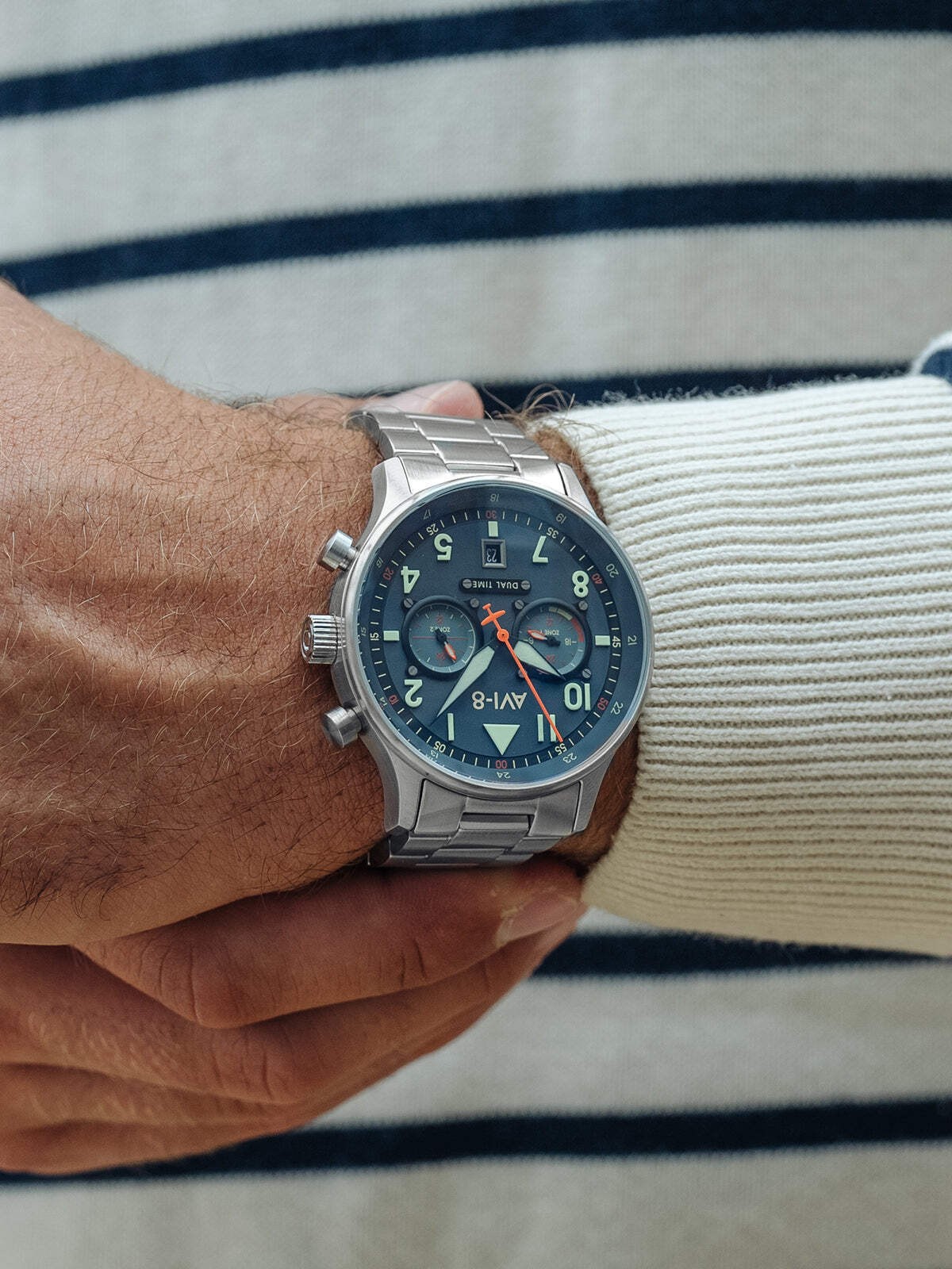 AVI-8 Hawker Hunter Carey Stainless Steel 43.5mm Japanese Quartz Wristwatch