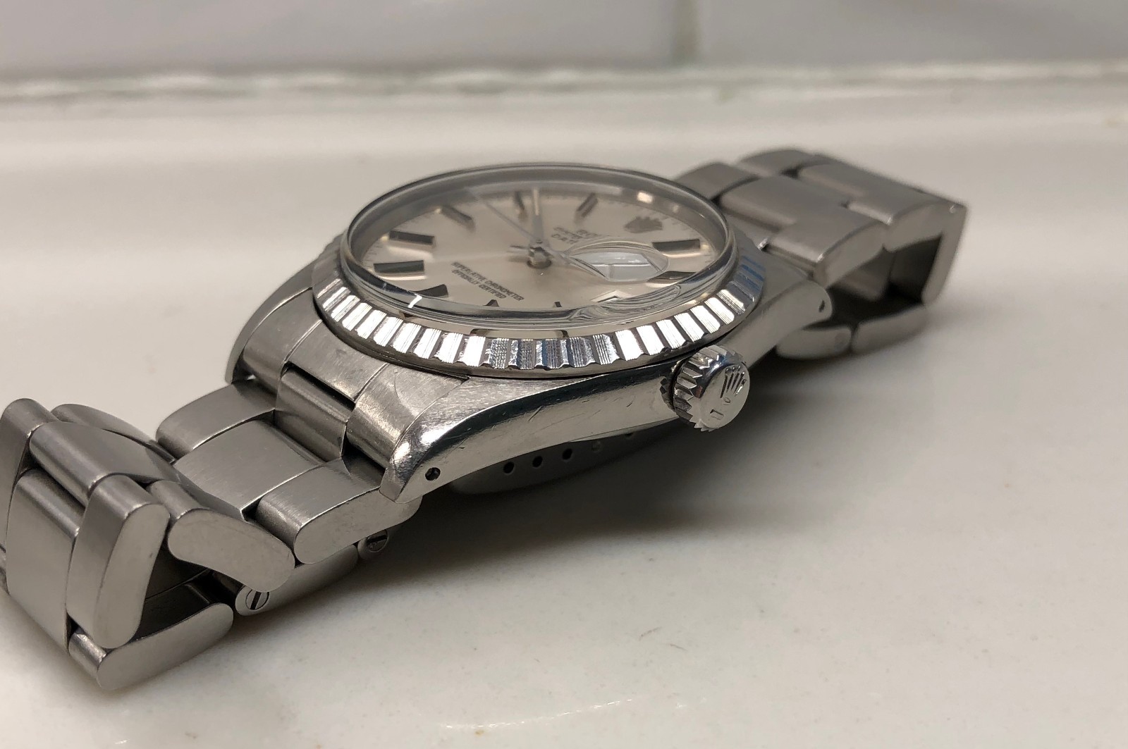 Rolex Datejust 16030 “IBM” Steel Engine Turned Automatic Watch