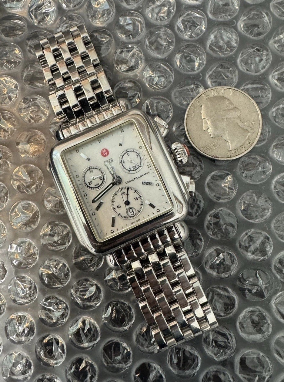 Ladies Michele Deco 29mm MW06A00A0025 Stainless Steel MOP Quartz Chronograph