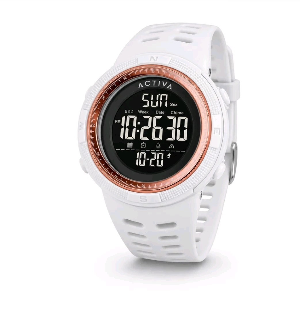 Activa Invicta Mens 50mm Digital Essentials Watch White ACW1915-013 New