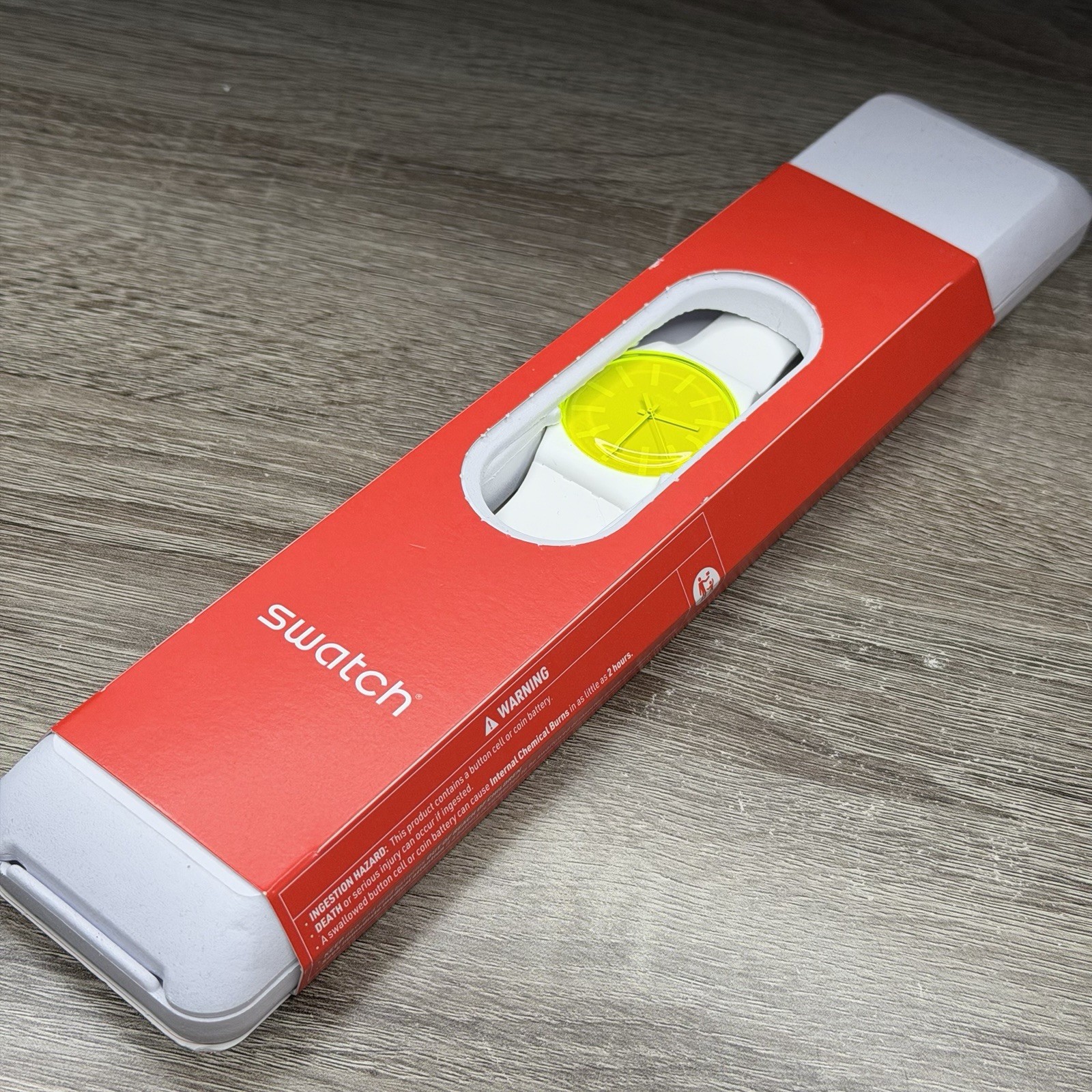 NEW✅LIMITED✅ Swatch Originals LEMONEON White Silicone Yellow Dial Watch SUOW165