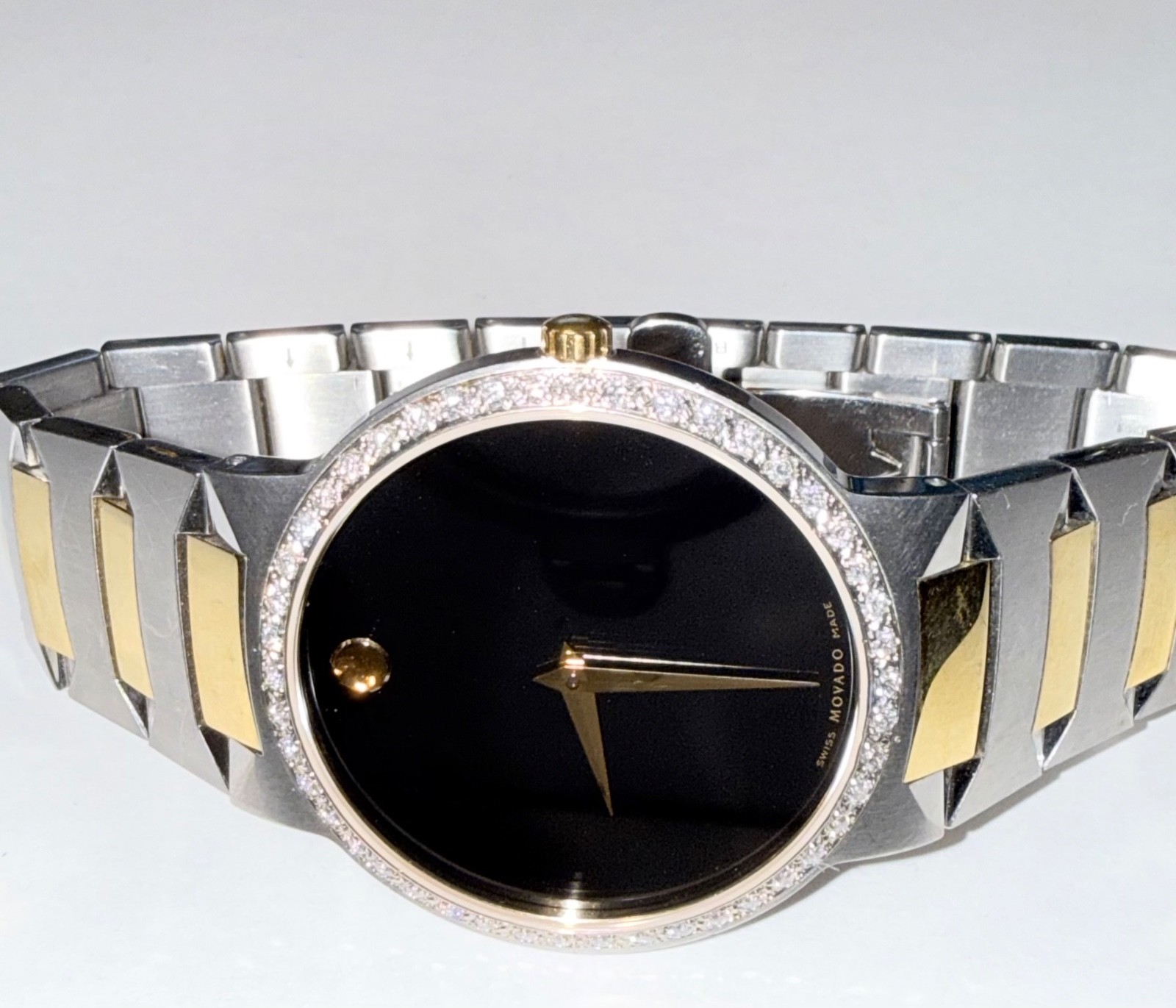Authentic Movado Temo Two Tone Men’s Lab Grown Diamond Watch