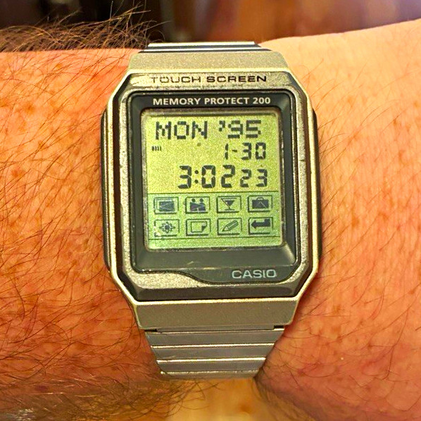 Casio VDB-200 Digital Touchscreen Watch Alarm Stopwatch Silver Steel