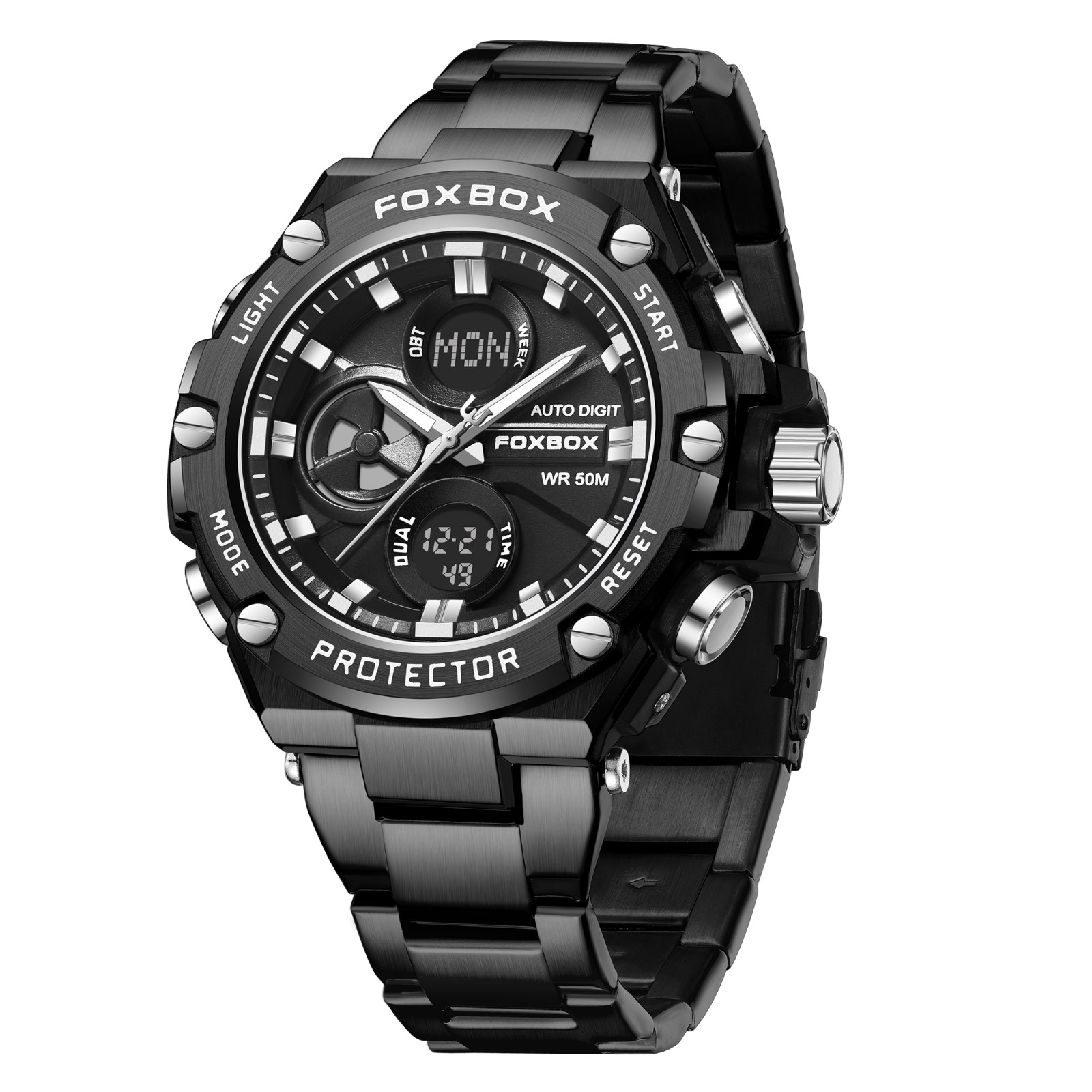 2025 Mens Diver Sport Wristwatch Stainless Steel Digital Luminous Quartz Watches