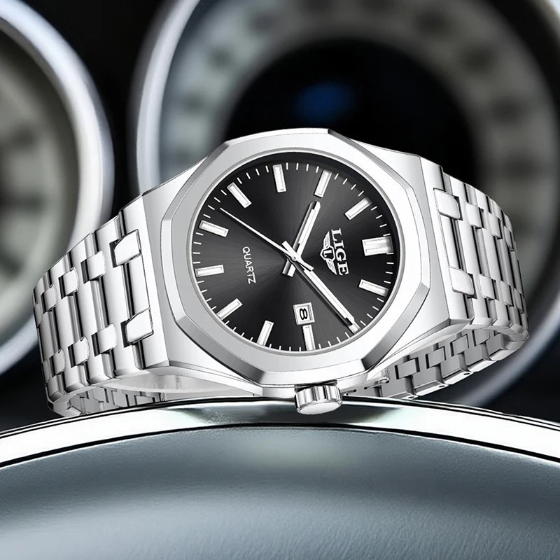 42MM LIGE Luxury Quartz Diver Watch Men’s Stainless 30M Waterproof Luminous NEW