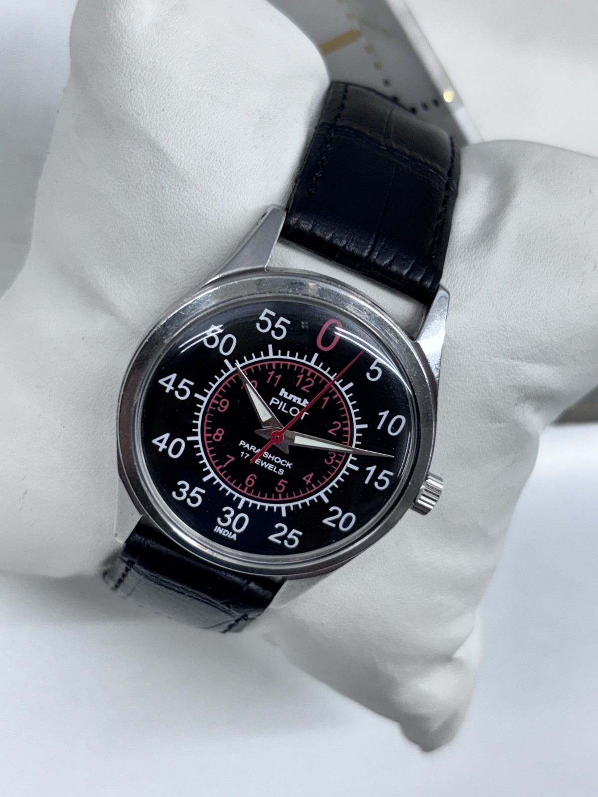 Vintage Refurbished HMT Pilot Black 17 Jewels Hand Winding men’s Wrist Watch