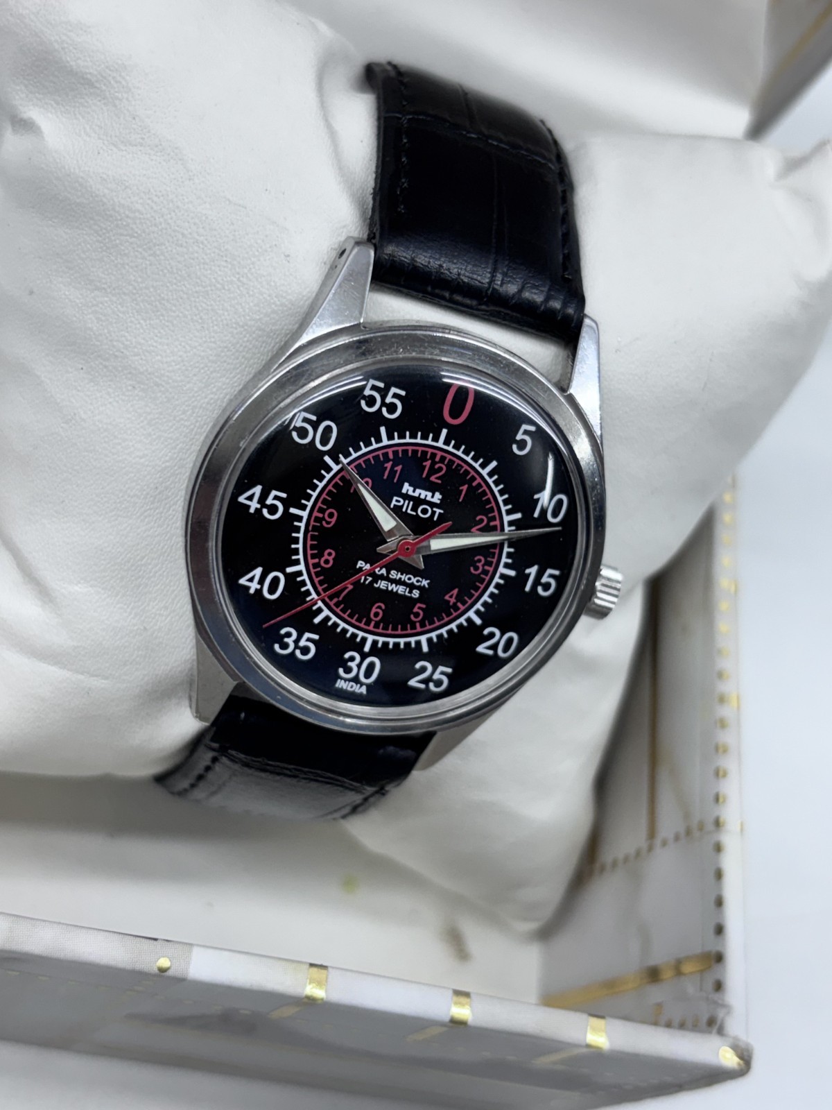 Vintage Refurbished HMT Pilot Black 17 Jewels Hand Winding men’s Wrist Watch