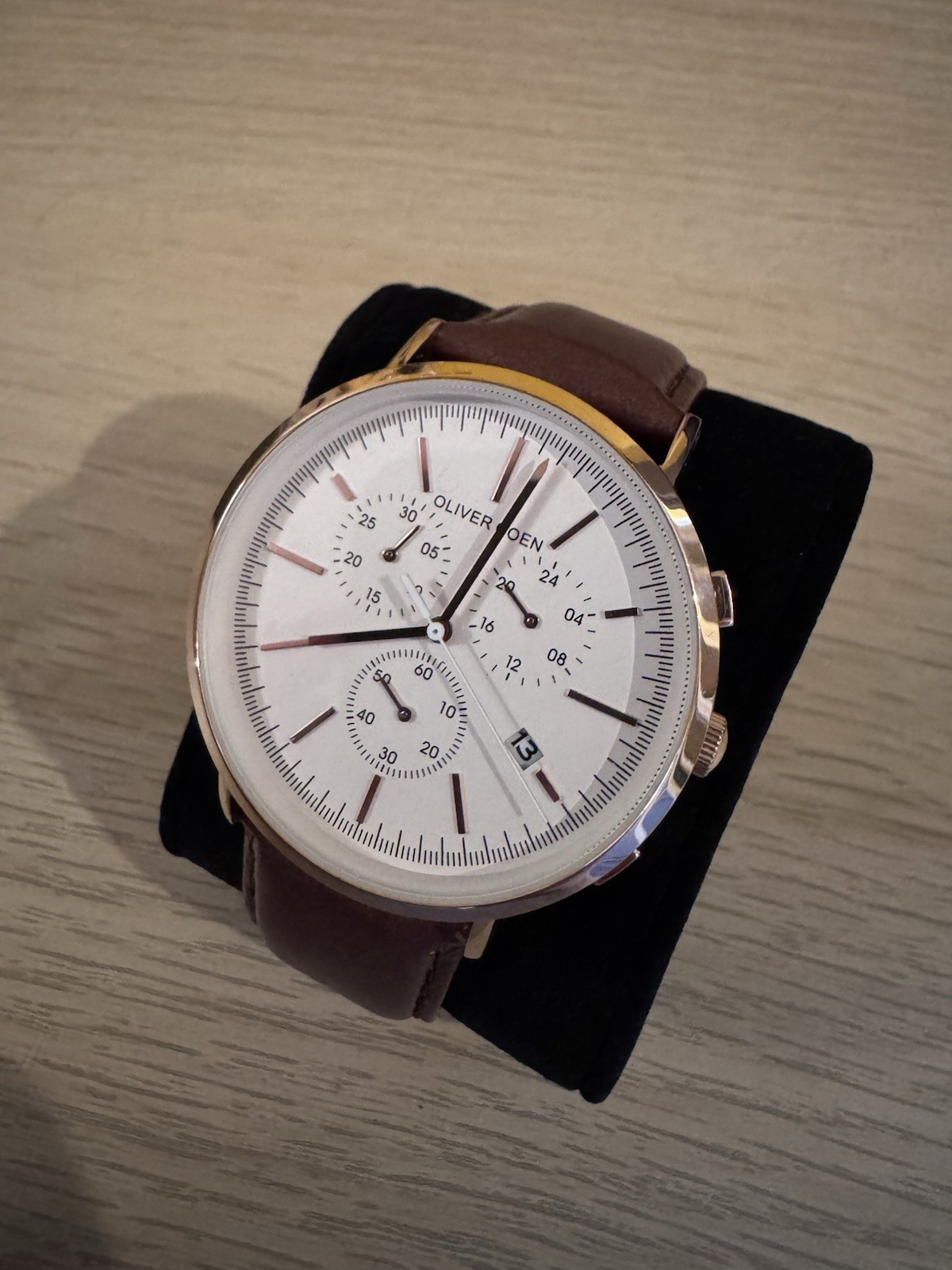 Oliver Coen Watch – Men’s Gold Case & Brown Leather Strap