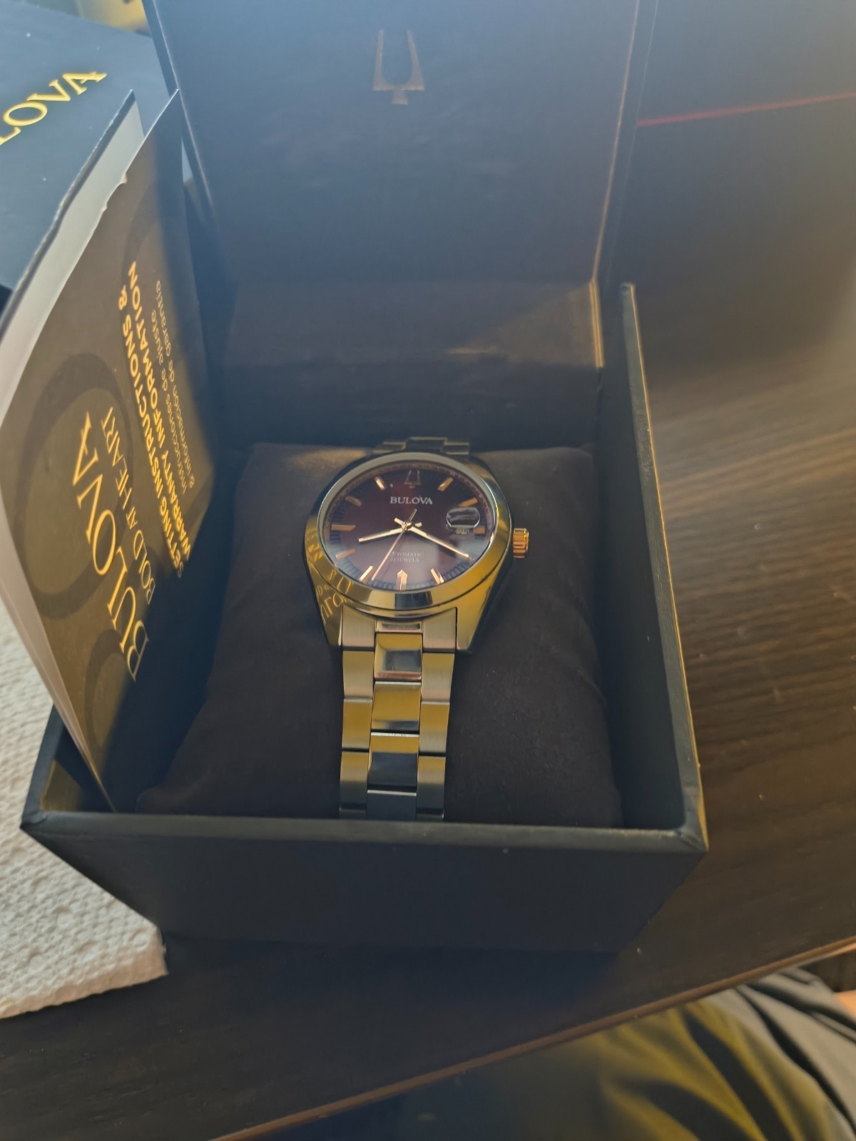 Bulova Surveyor Automatic Watch 39mm Red Dial Stainless Steel Men’s Watch 98B422