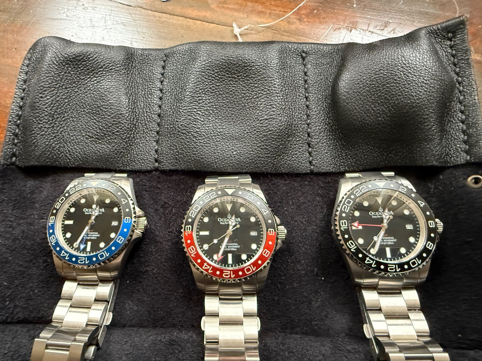 Oceaneva Men’s Deep Marine Explorer GMT Watch 1250M Pro Diver SWISS MOVEMENT