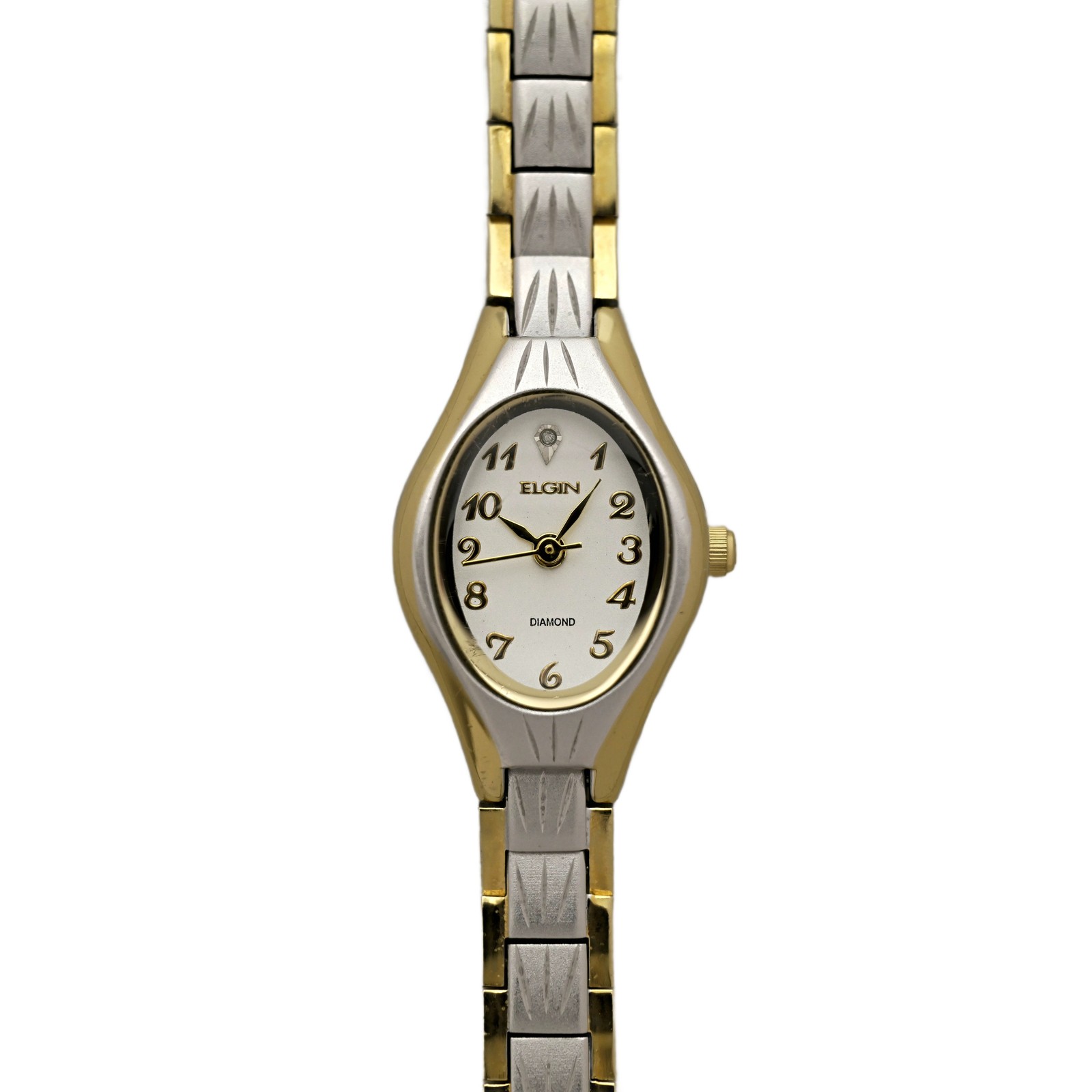 Elgin Classic Small Two Tone 18mm Wrist Watch Quartz Ladies