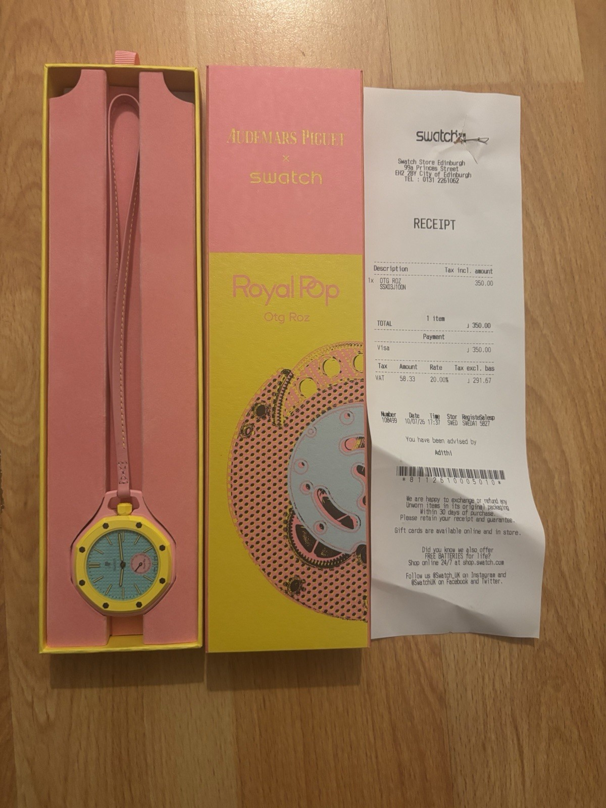 Swatch x AP Royal Pop OTG ROZ | Brand New ✅ | Full Set ✅ | Warranty + Reciept ✅