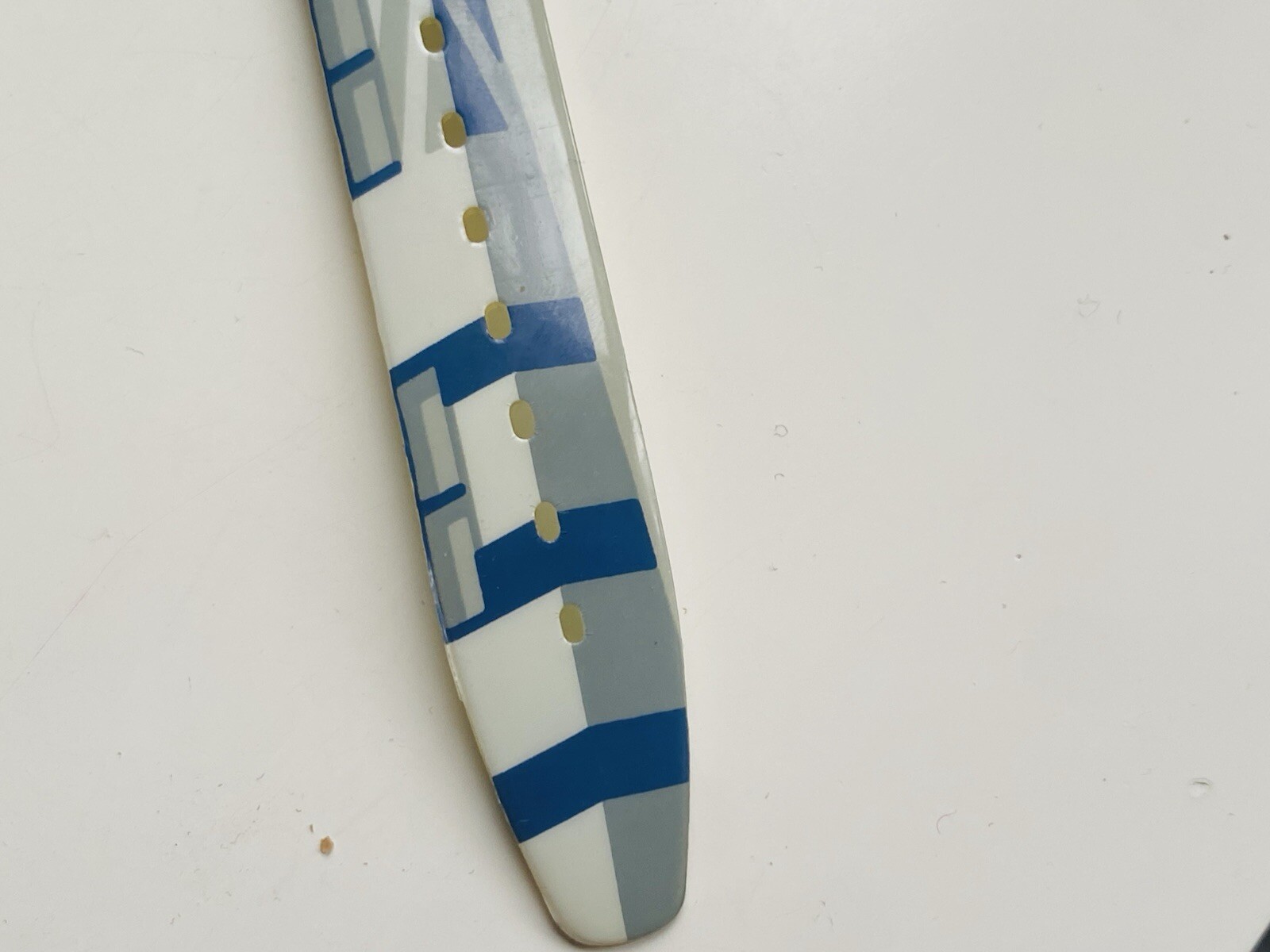 SWATCH DECOSCRAPER WATCH GP109U Boxed Blue White Swatch See Thru Mechanical
