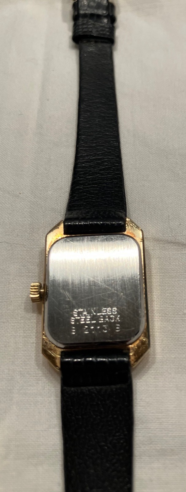 Vintage Bucherer Classic Women’s Quartz Watch with Faux Lizard Black Strap
