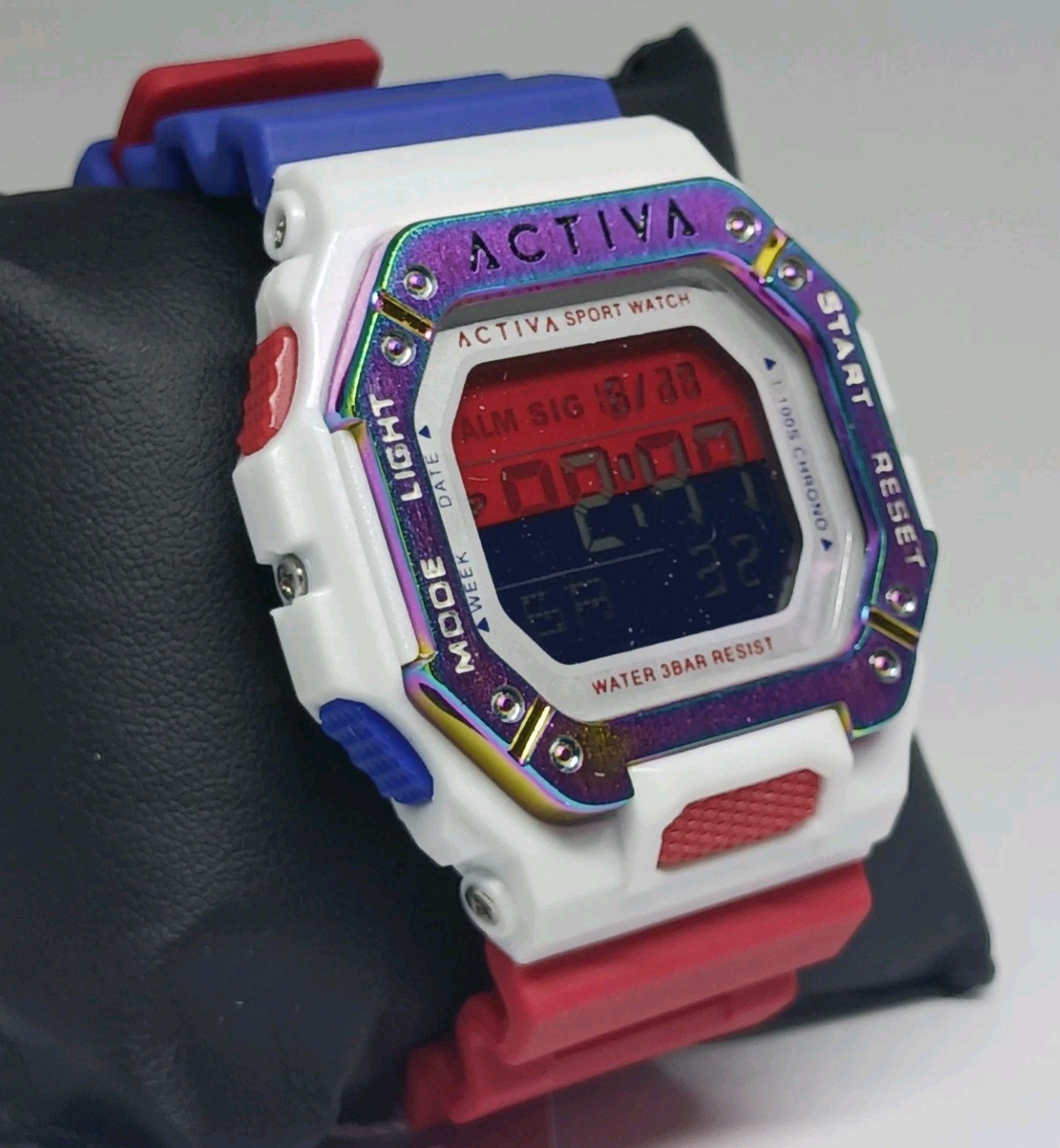 New Invicta Activa X Men’s Digital Edge Watch 44mm Red White & Blue ACW8059-004