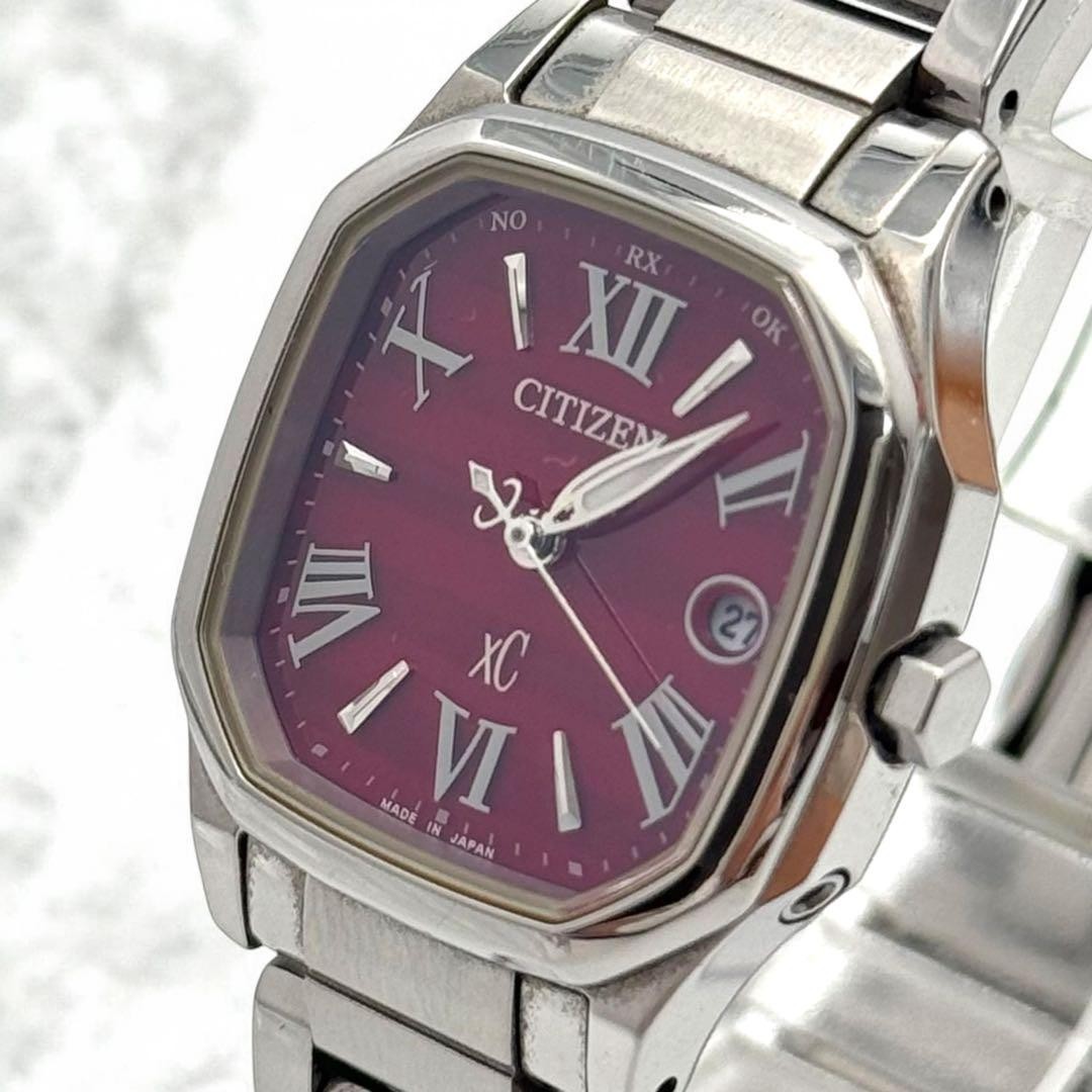Citizen XC Radio Controlled Solar Watch H058-T17550 Burgundy Dial Date