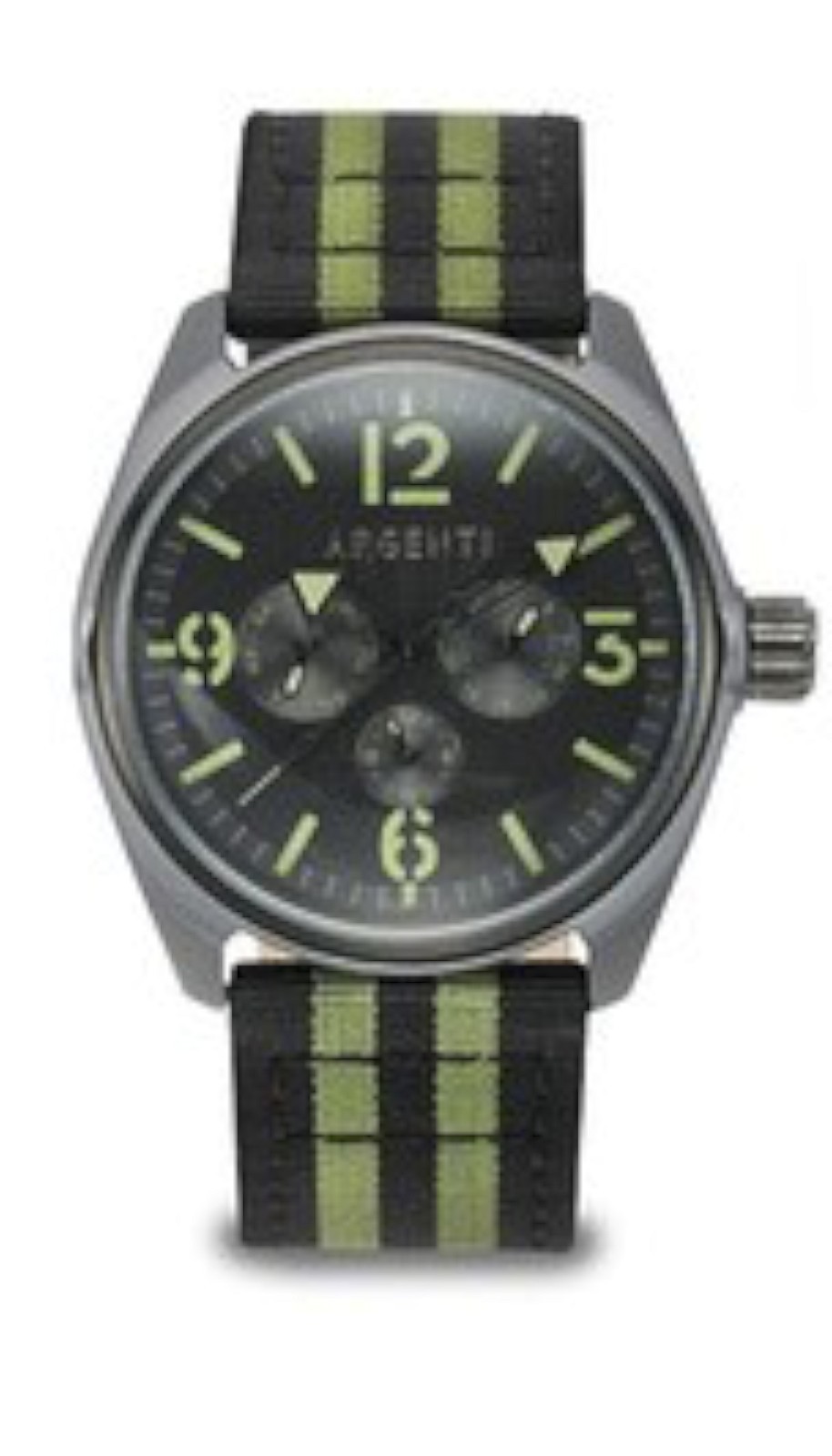 NEW Argenti 0343M Men’s Modernistic Watch Multi-Function Green-Black Chronograph