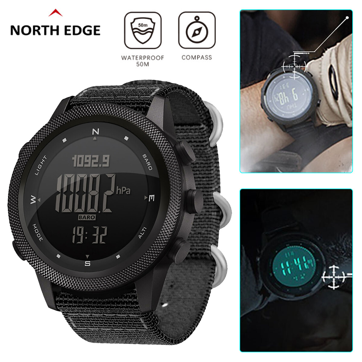 North Edge Apache Professional Men’s Sports Military Digital Smart Watch