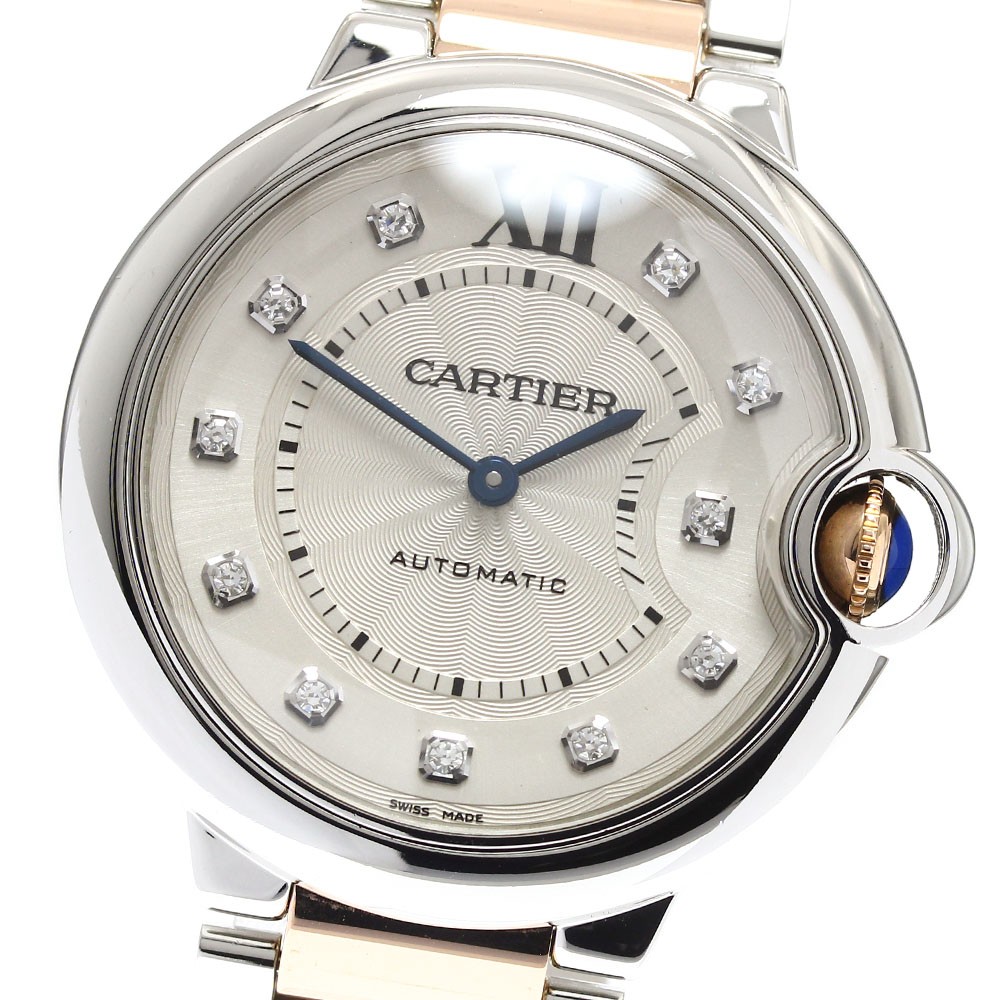 CARTIER Baron blue WE902031 11P diamond Silver Dial Automatic Men’s Watch_826047