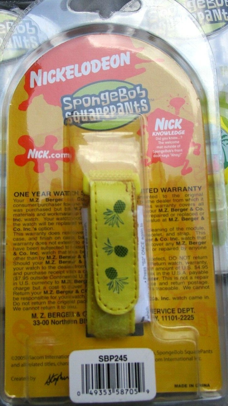 Set of 6 Spongebob+Patrick Yellow 9″ LCD Digital Display Nylon Band Watch-New!