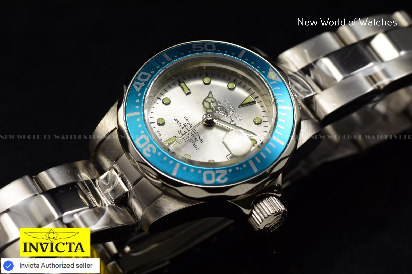 Invicta Women’s Pro Diver 25mm Metallic White Dial Stainless Steel Quartz Watch