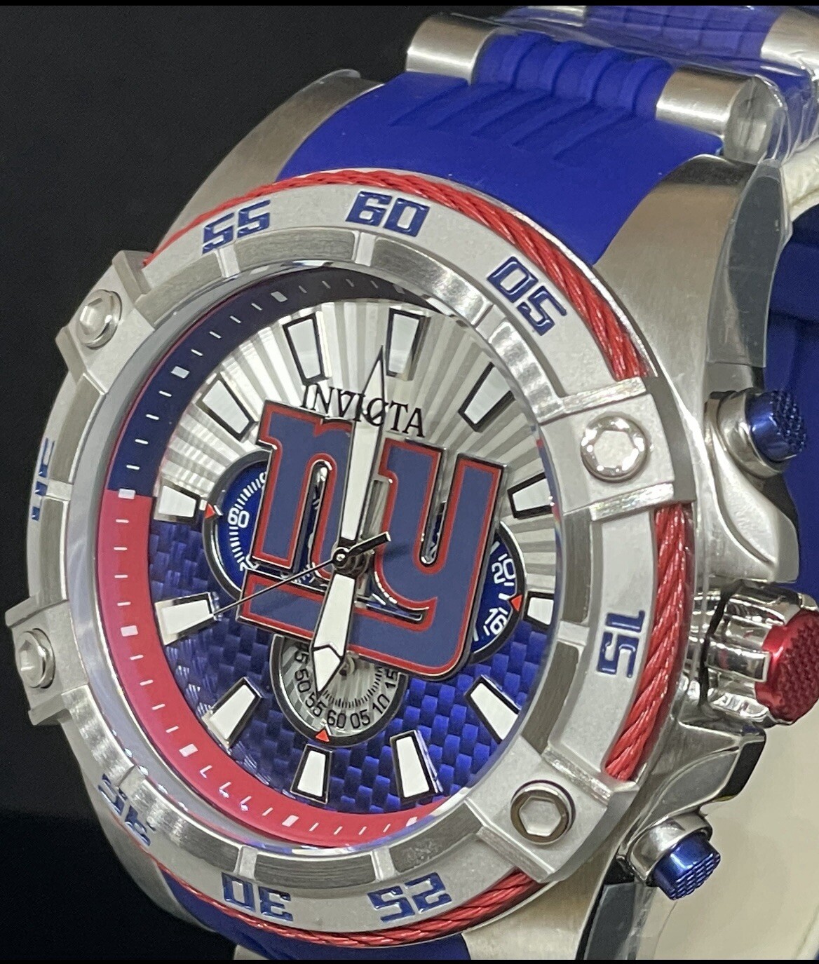 Invicta NFL New York Giants 52mm Quartz Chrono Last One! # 41987