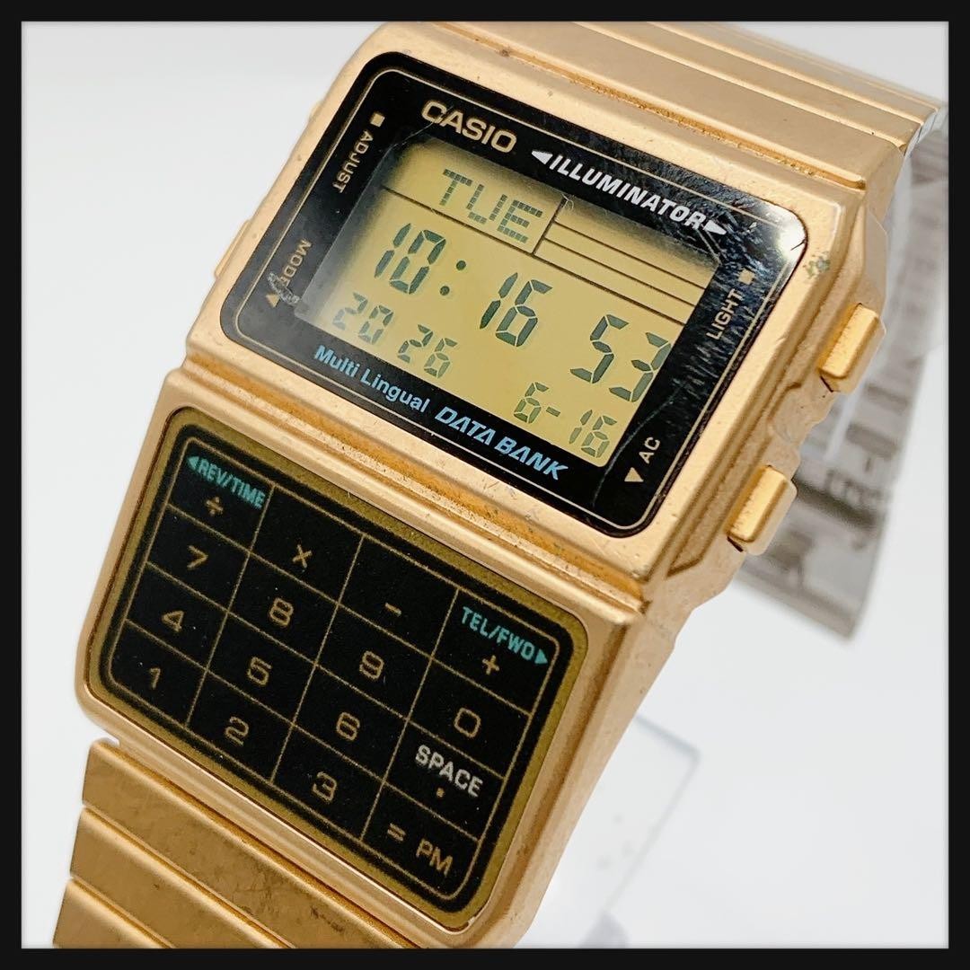 CASIO Data Bank Gold Digital Watch Men’s Calculator Retro Style
