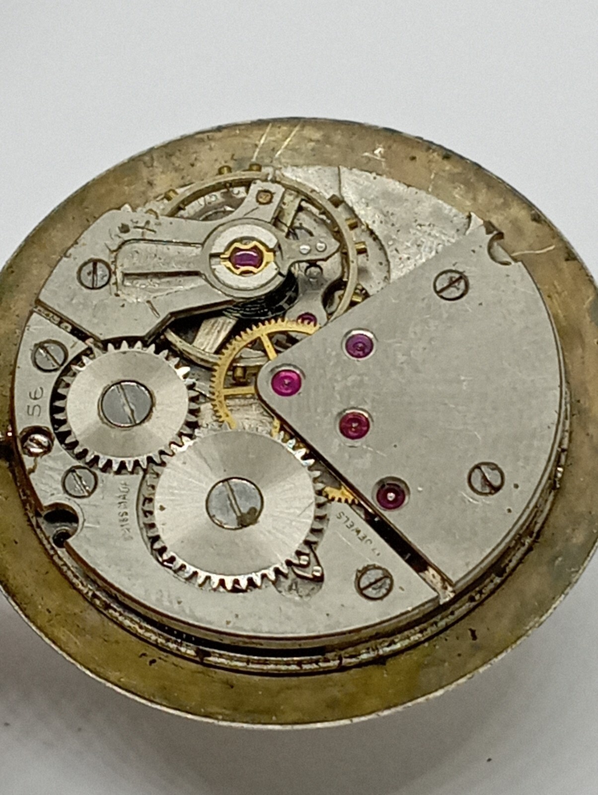 VINTAGE Swiss Made Silvana Watch Movement Cal. ETA 2390 From 1955 Balance Hands