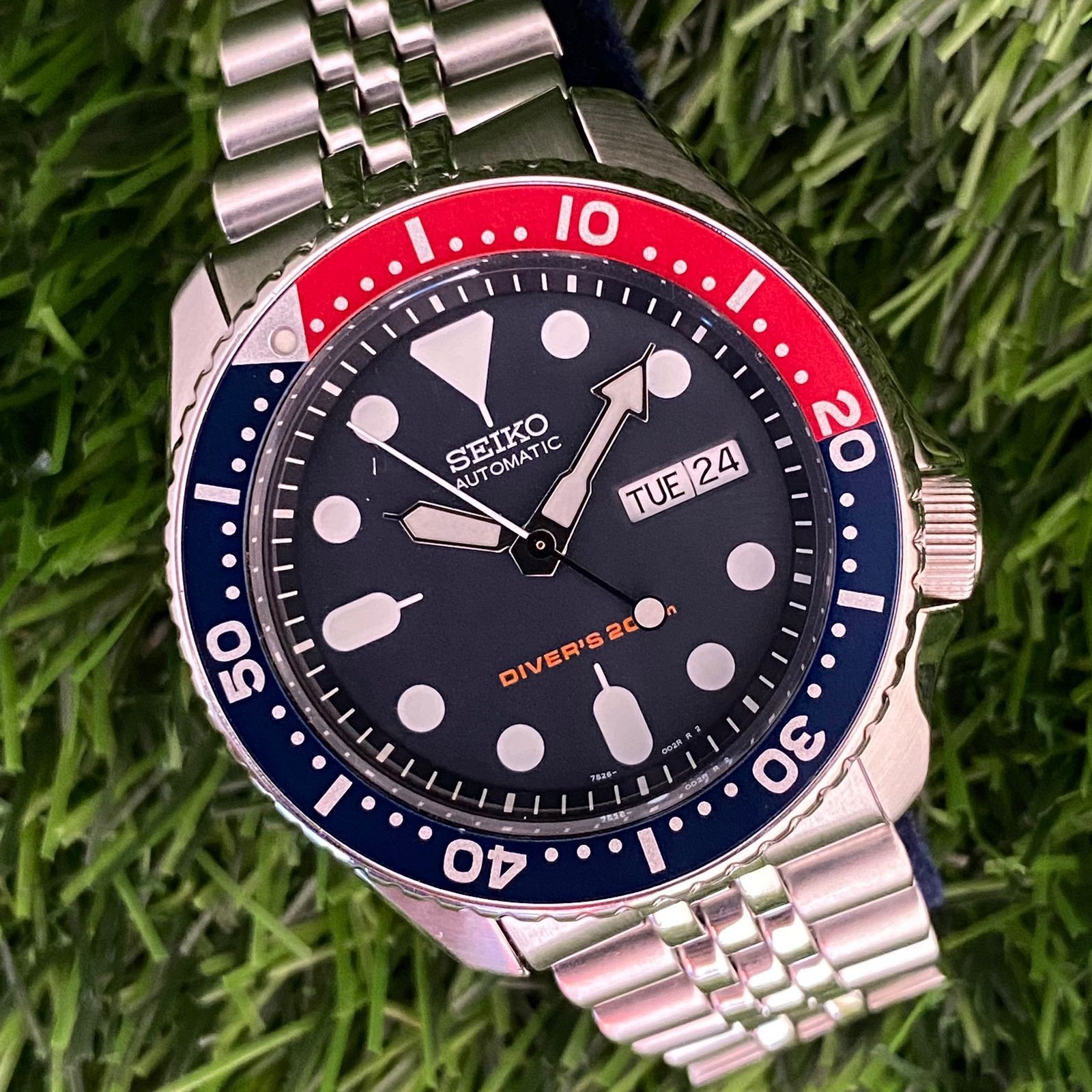Rare SEIKO SKX009 Automatic 7S26-0020 Black Dial Pepsi Bezel Diver Watch