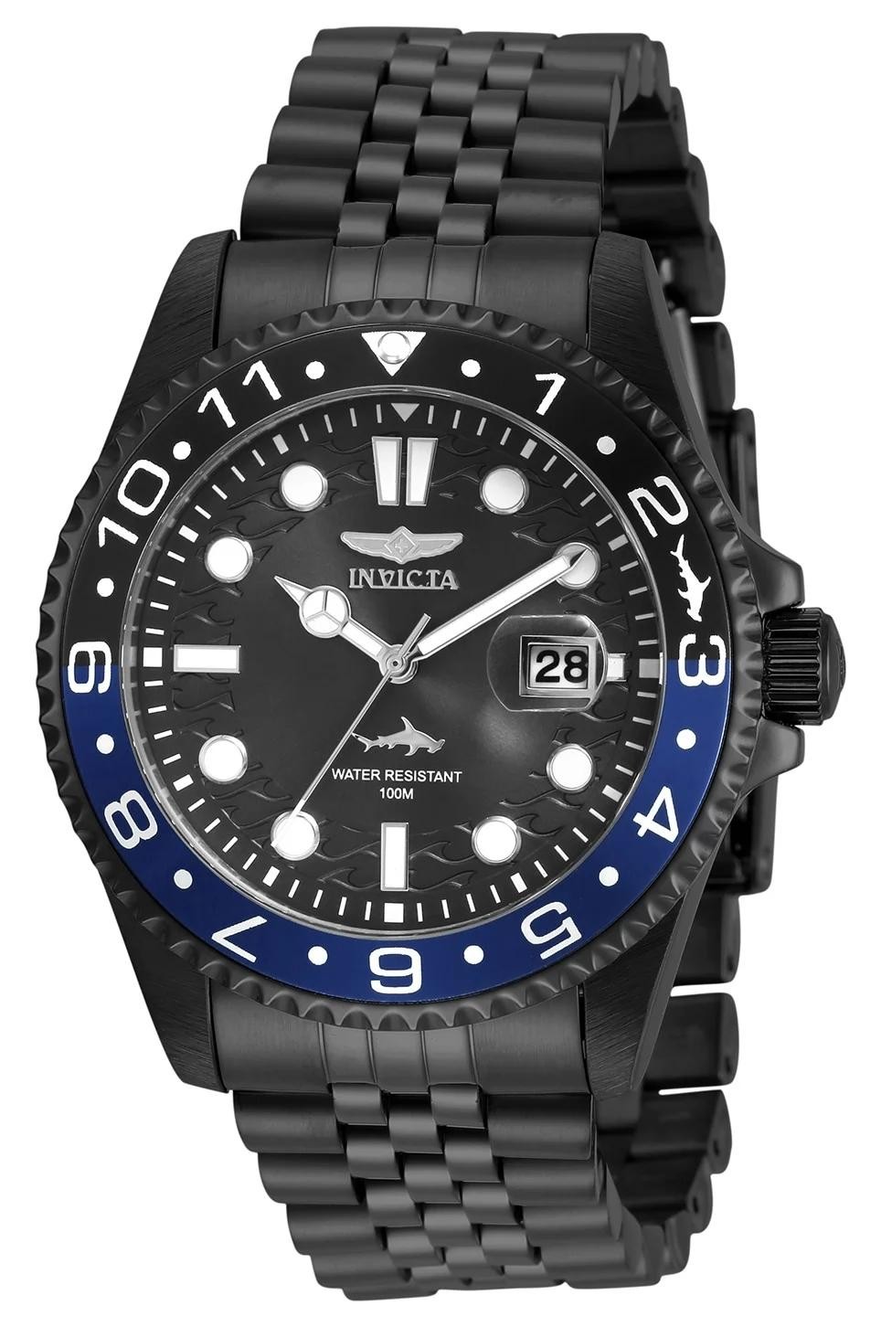Authentic Invicta 30627 Quartz Watch Black Dial Stainless Steel 43mm Men