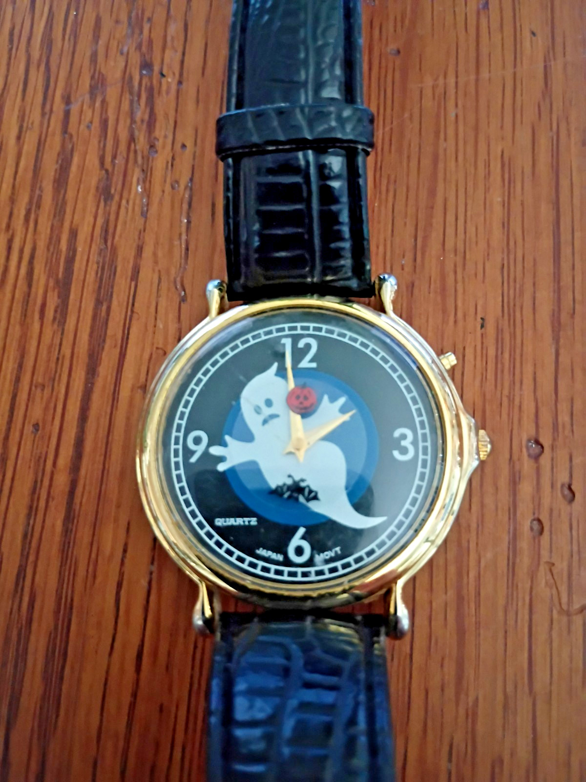 Vintage Quartz Watch Halloween Ghost Jack-o’-lantern Bat Japan Stainless Steel