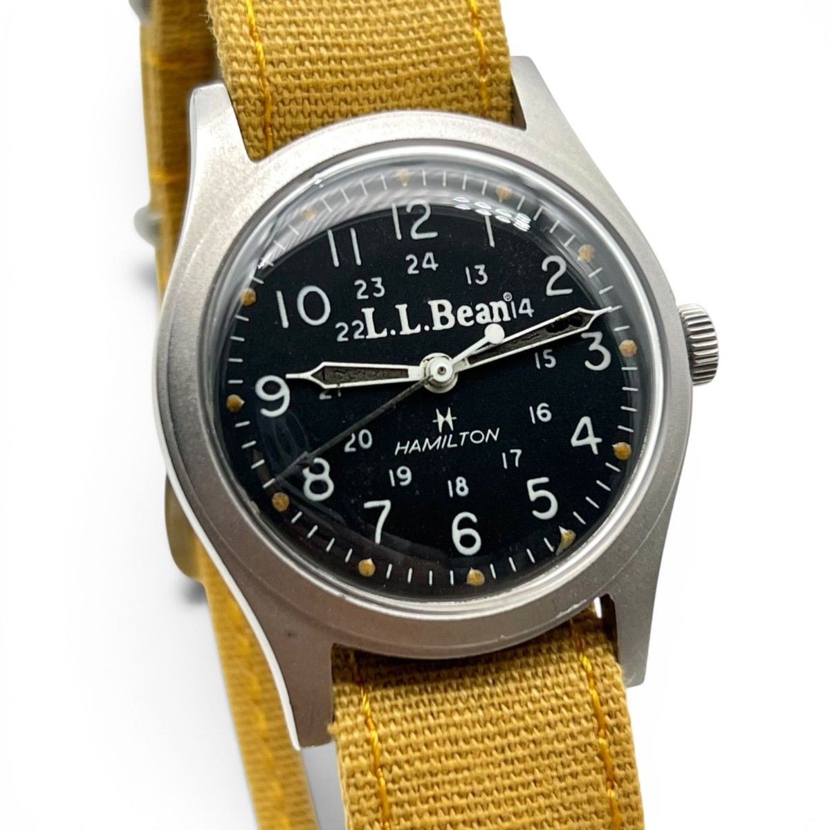 Vintage Hamilton L.L. Bean Khaki Field Watch 80s Manual Winding 33mm Lancaster