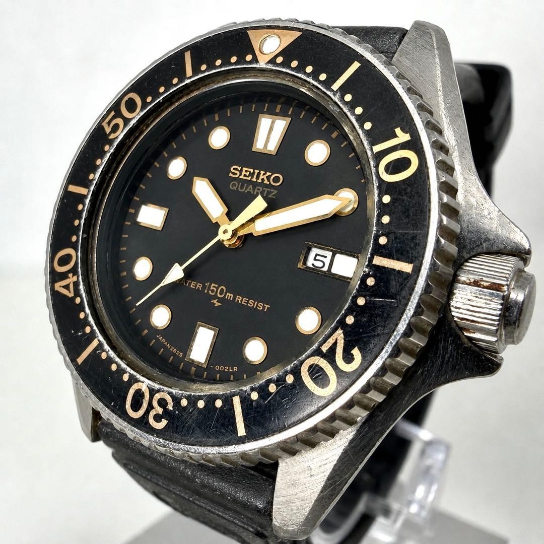 Seiko 2625-0010 35mm 17cm Wrist Quartz Mens Watch Diver Vintage Japan Pre-Owned