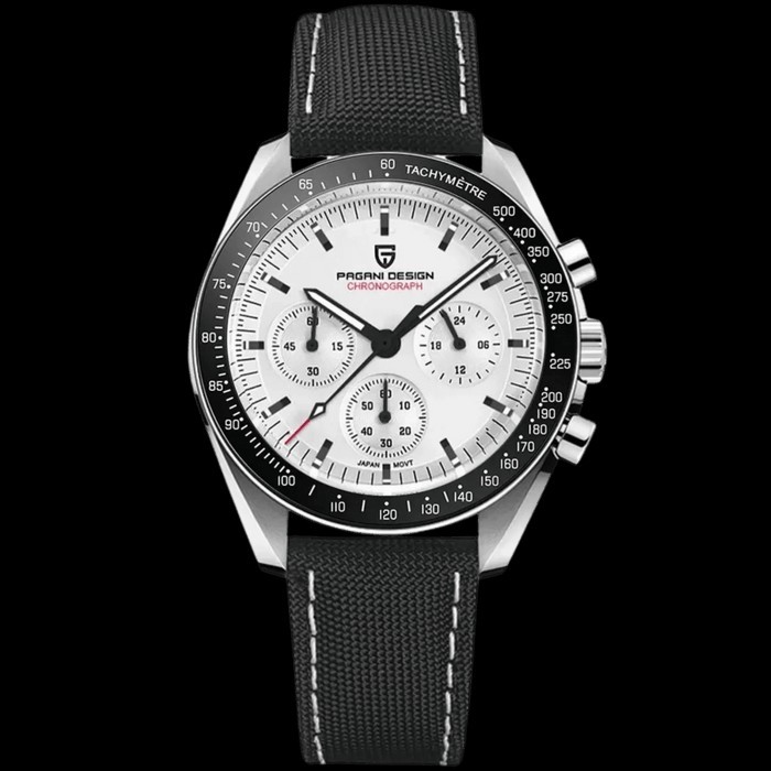 Pagani Design PD-1701 White Dial Chronograph Watch VK63. Ships from USA.