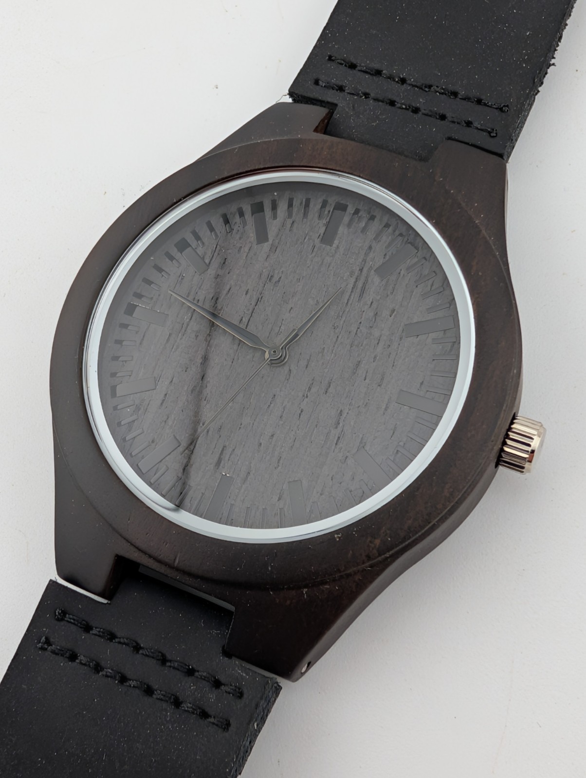To My Man Engraved Men’s Quartz Wooden Watch Leather Band- New Battery