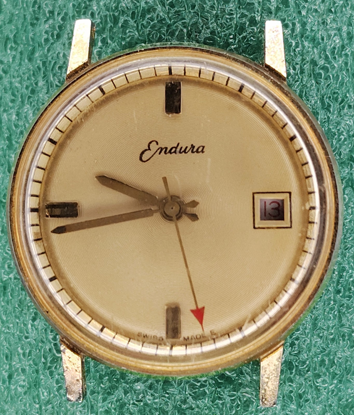 lot C2237 Mens Endura Red Arrow Fancy Manual Wind Vintage Old Watch Parts