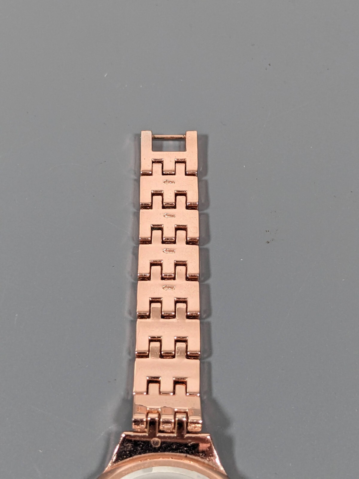 INC International Concepts Rose Gold Tone Panther Link MOP Crystal Accent Watch