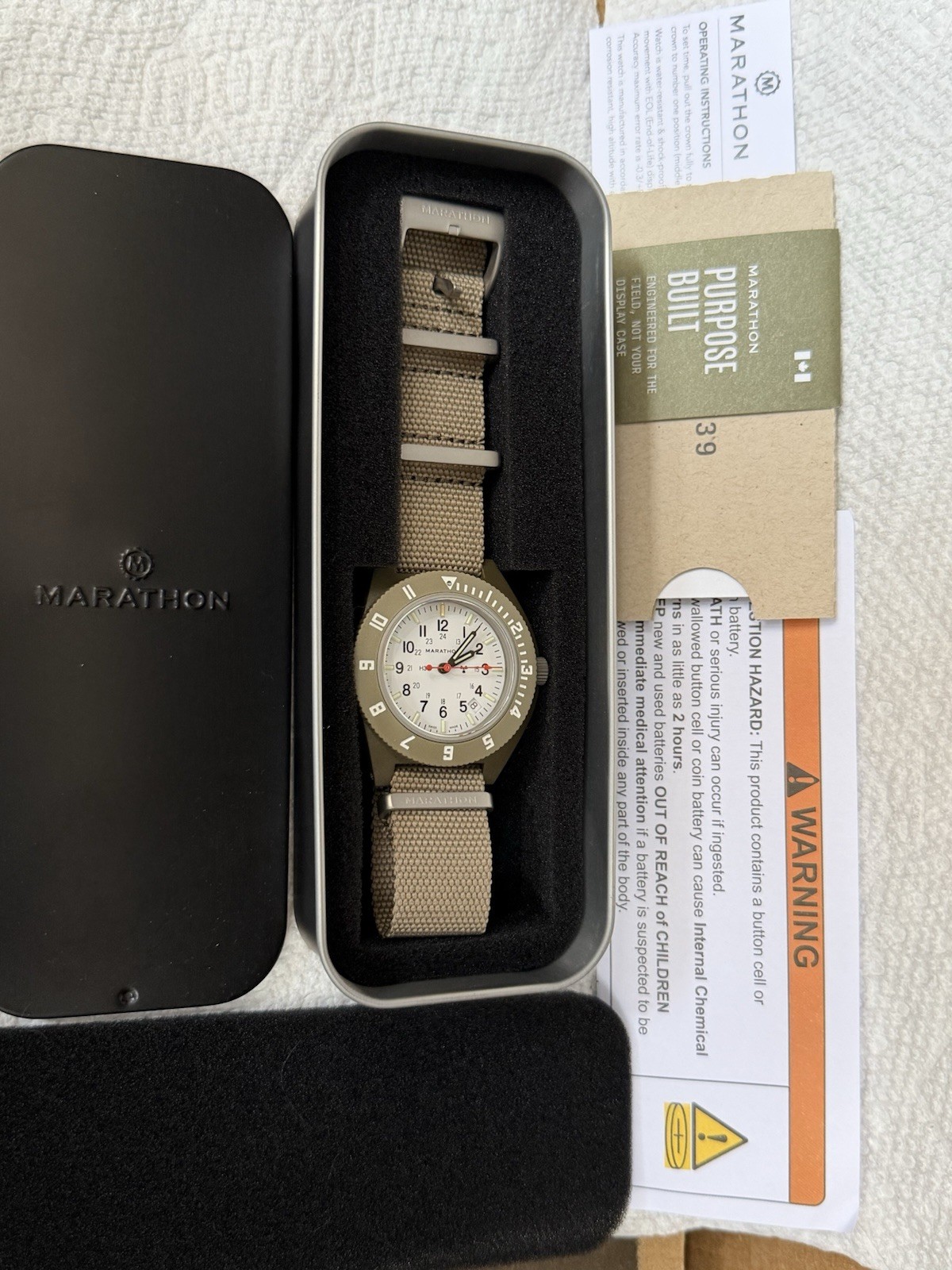 Marathon Navigator Ww194013-OL-0501-KIT White Dial Olive Case NIB