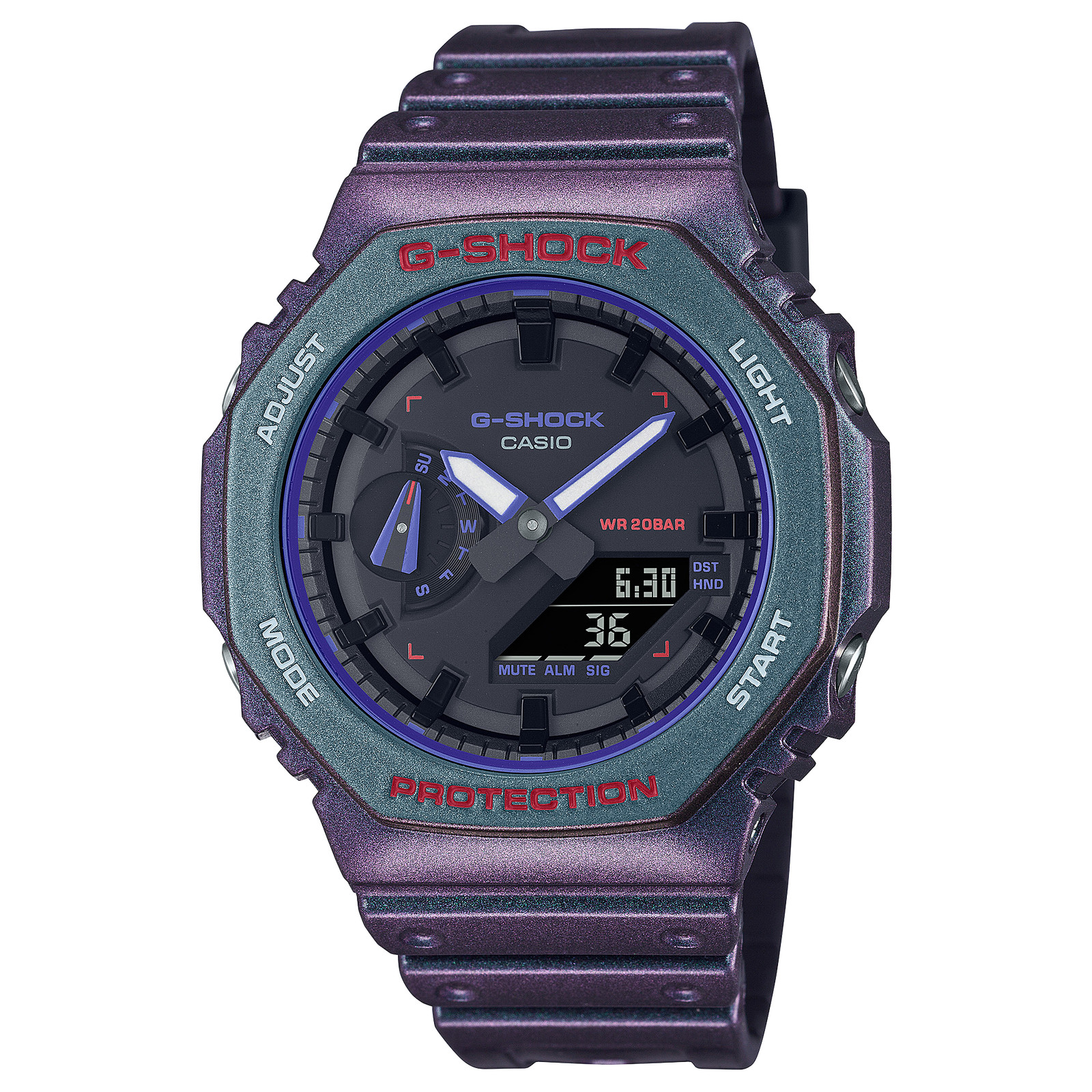 Casio G-Shock Analog Digital Purple Men’s Watch GA-2100AH-6A