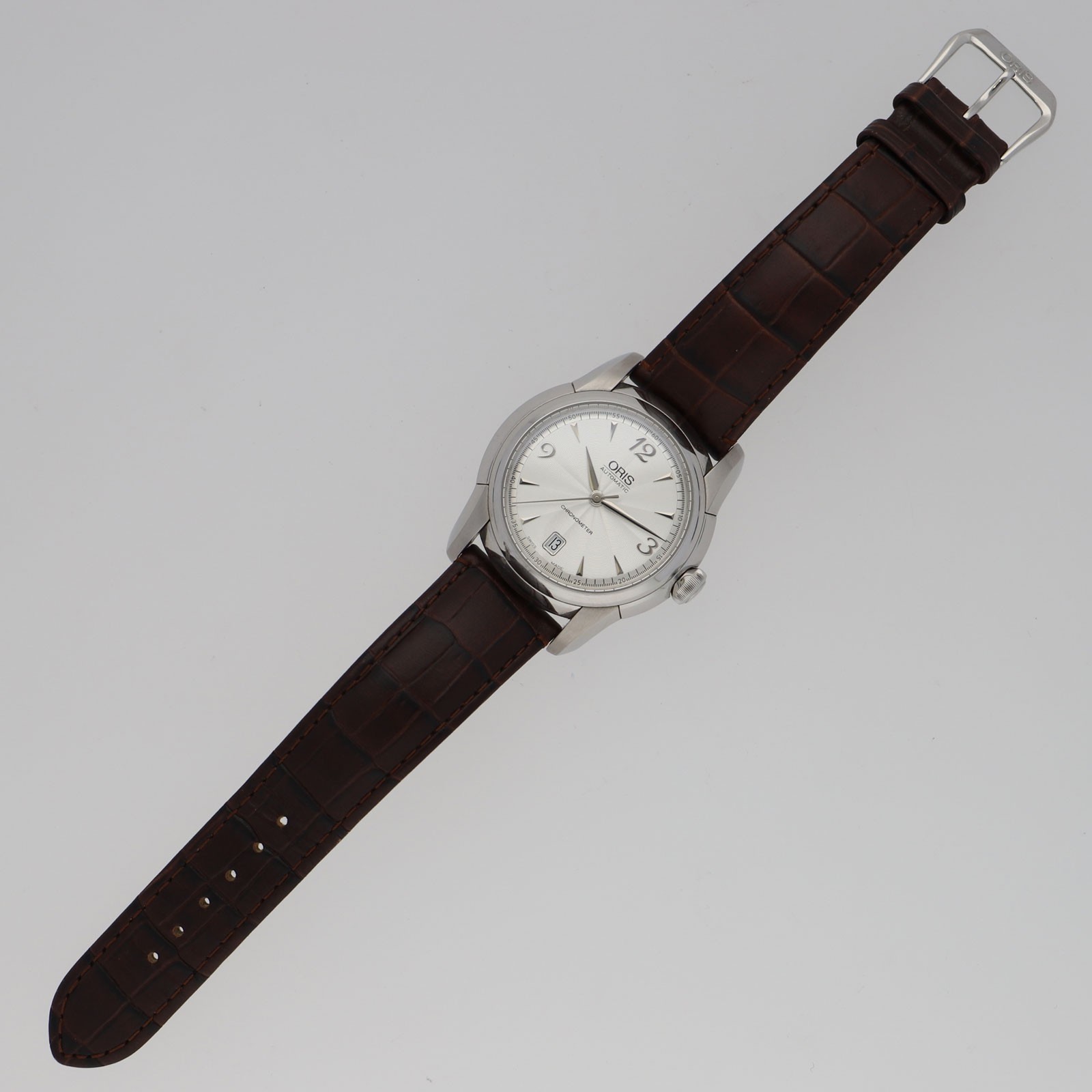 ORIS 7544 Artelier Silver Dial Automatic Stainless Steel Embossed Leather