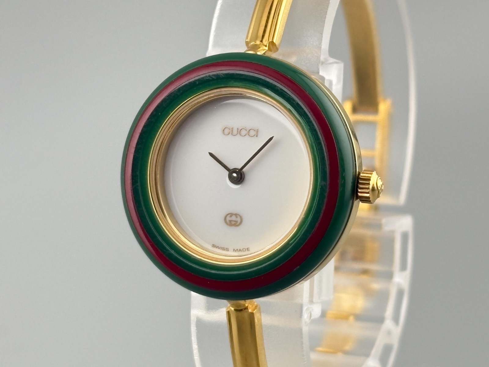 [S Size Near Mint] Gucci Change Bezel 1100L Women Watch Gold White 12 Colors