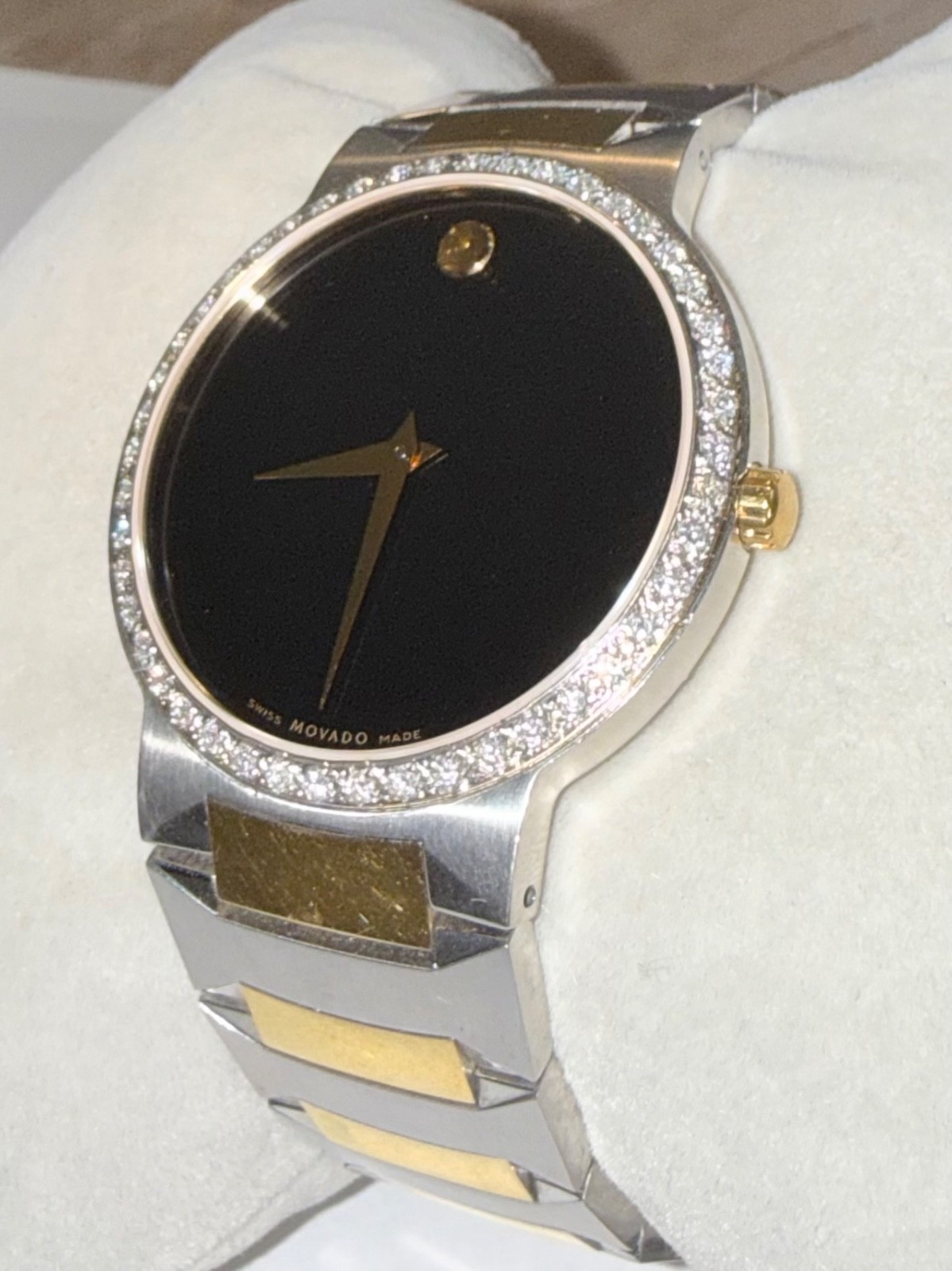 Authentic Movado Temo Two Tone Men’s Lab Grown Diamond Watch