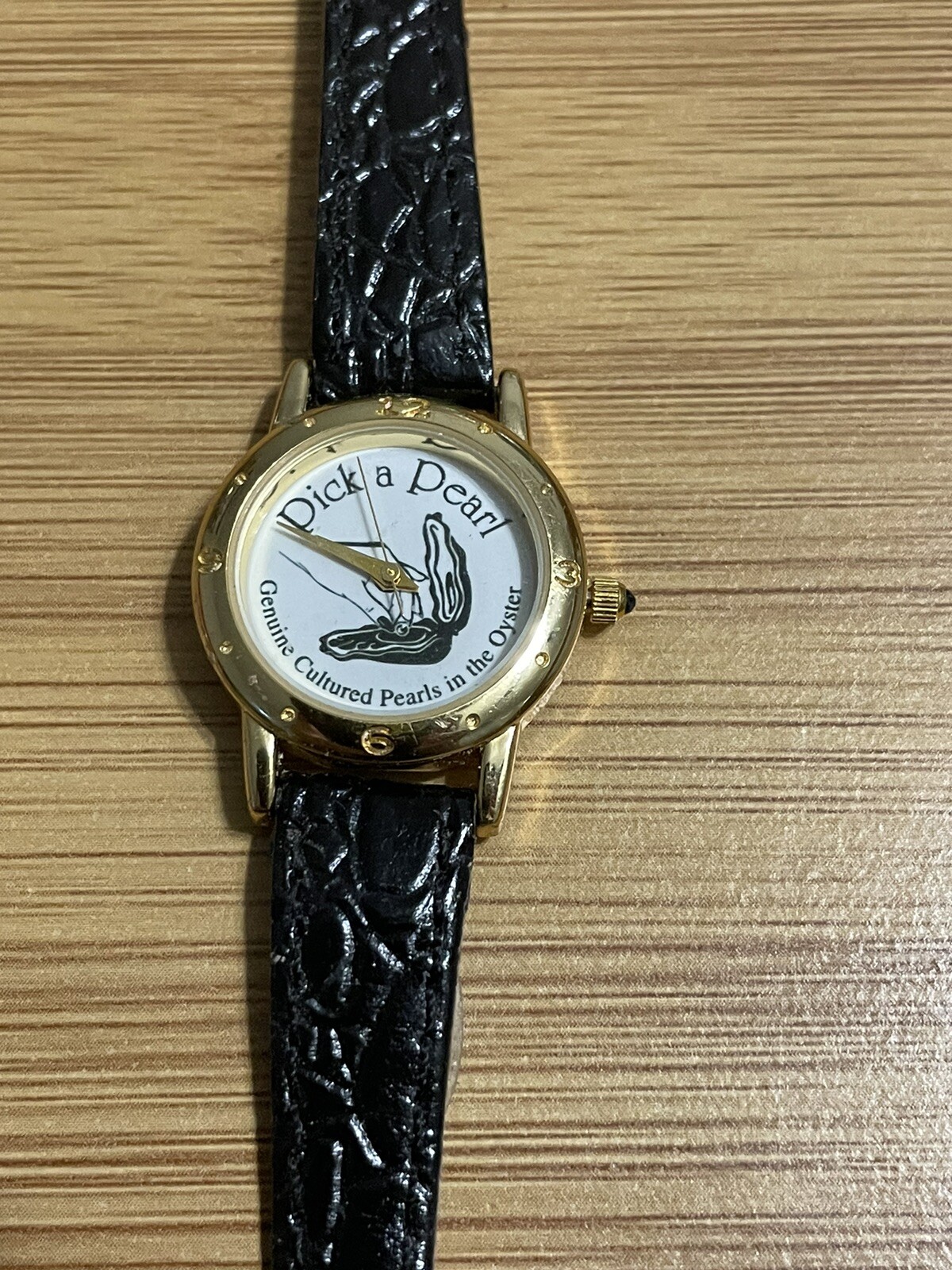 Vintage PICK A PEARL Company Black Leather RARE Image Watches of California!!