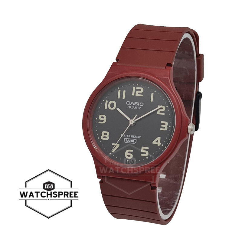 Casio Classic Analog Red Resin Band Watch MQ24UC-4B MQ-24UC-4B