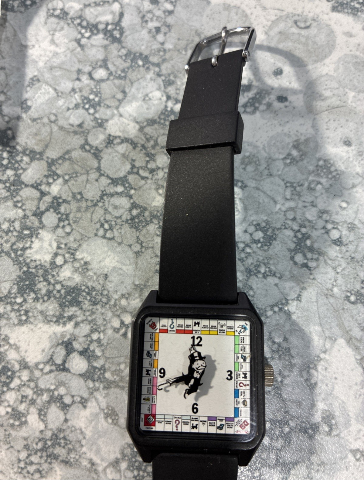 Vintage Monopoly Board Game Watch 1985 Parker Brothers Black Band – As Is