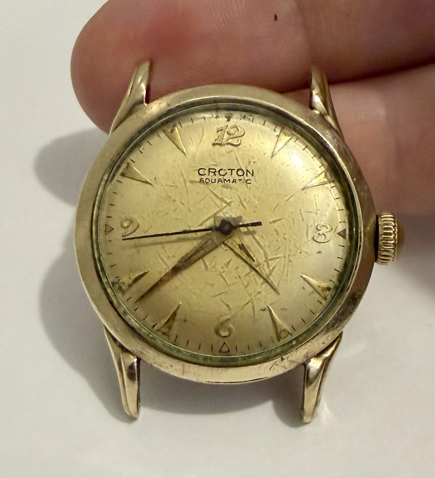 Croton Aquamatic Automatic 10K GF ETA 1256 E68E C2206 17j Men’s Watch WORKS 32mm