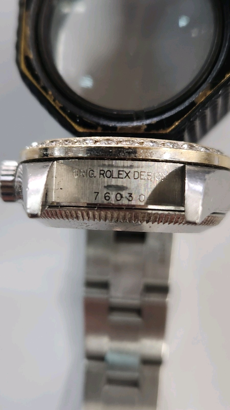 2000 Rolex Oyster Perpetual 76030 Ladies Watch 24mm SS Diamond Bezel